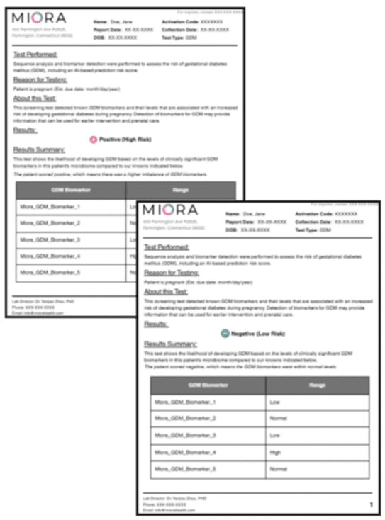 Two sample test reports